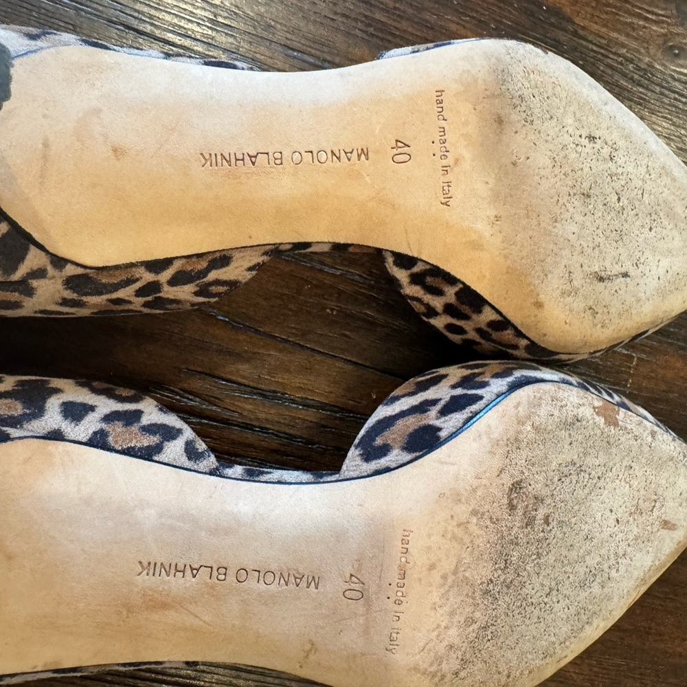 Manila Blahnik Leopard Kitten Heels SZ 40 - Picture 2 of 5